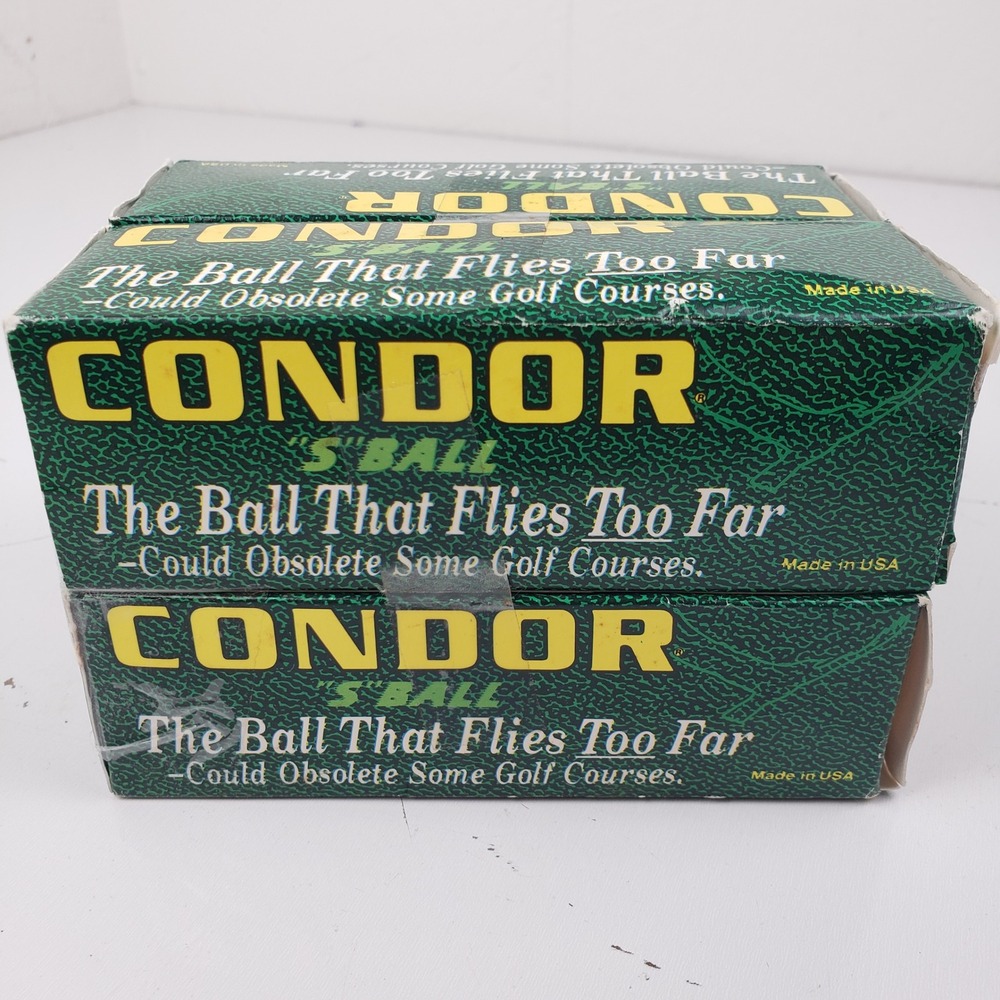 12 Condor S Ball Golf Balls The Ball That Flies Too Far Vintage 1995 3 X 4 Boxes